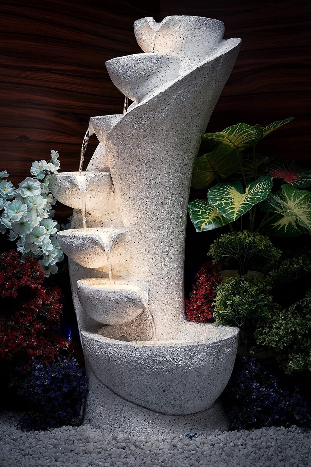 7 Stacked Chalice Water Fountain for Home, Water Fountain for Garden, Water Fountain for Living Room, Water Fountain for Home vastu, Fountain, Fountain for Home décor Waterfall