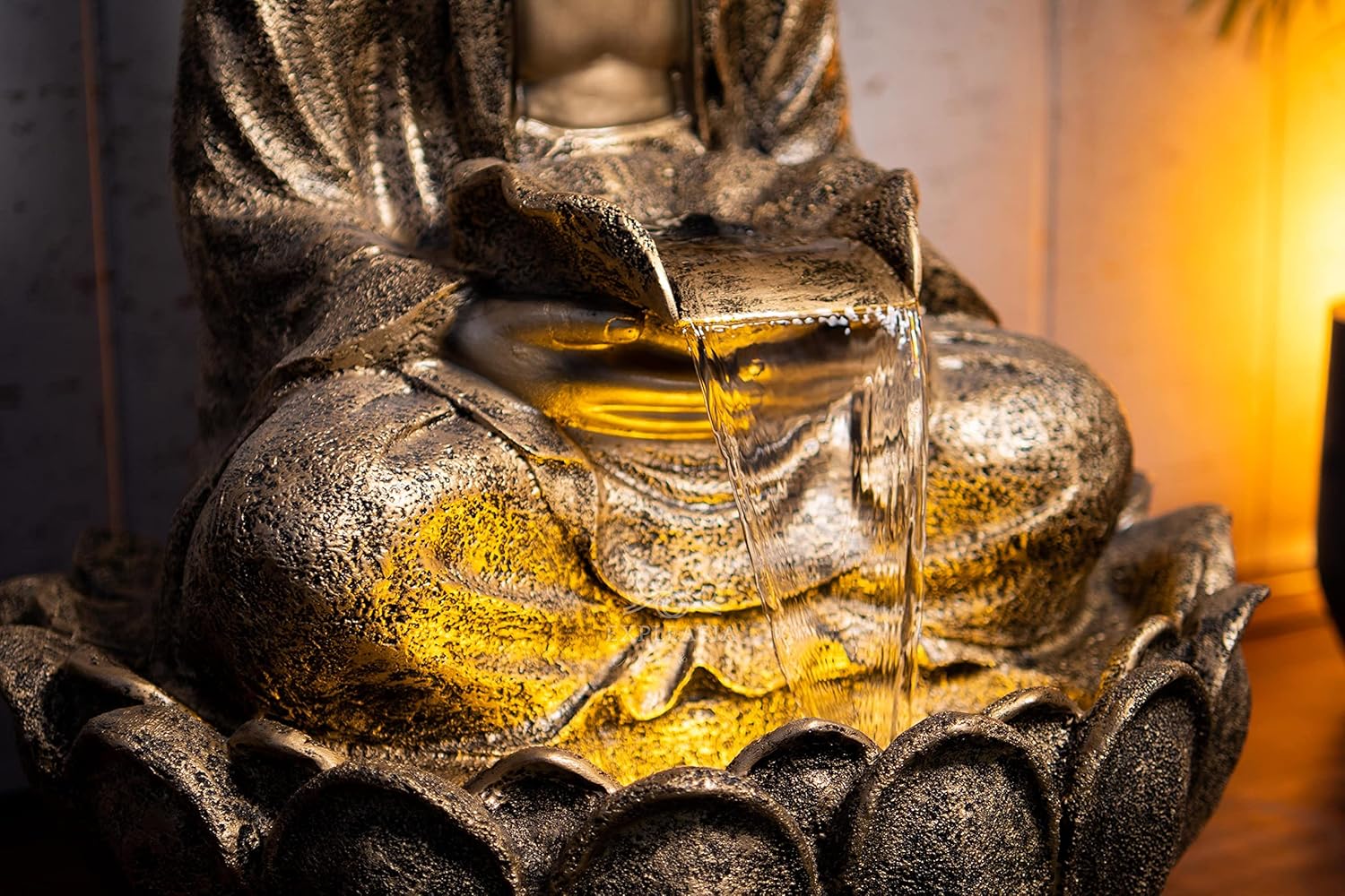 Lotus Buddha Water Fountain for Home, Indoor Fountain Big Size, for Garden, Home vastu, Buddha Fountain with electrcials Warranty, 3 feet