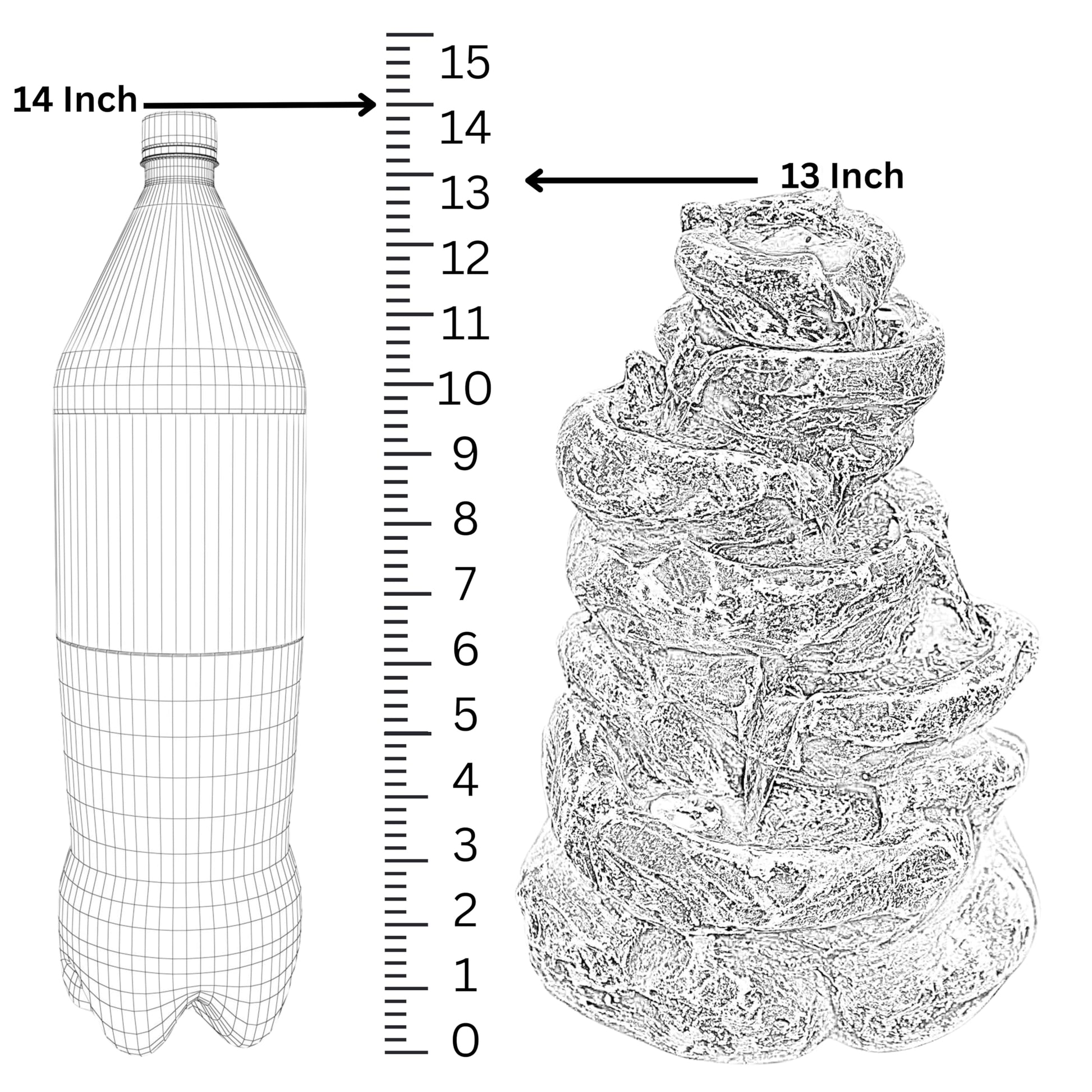 Mini Tiered Stone Look Water Fountain for Home Decoration, Table top Water Fountain with Led Lights