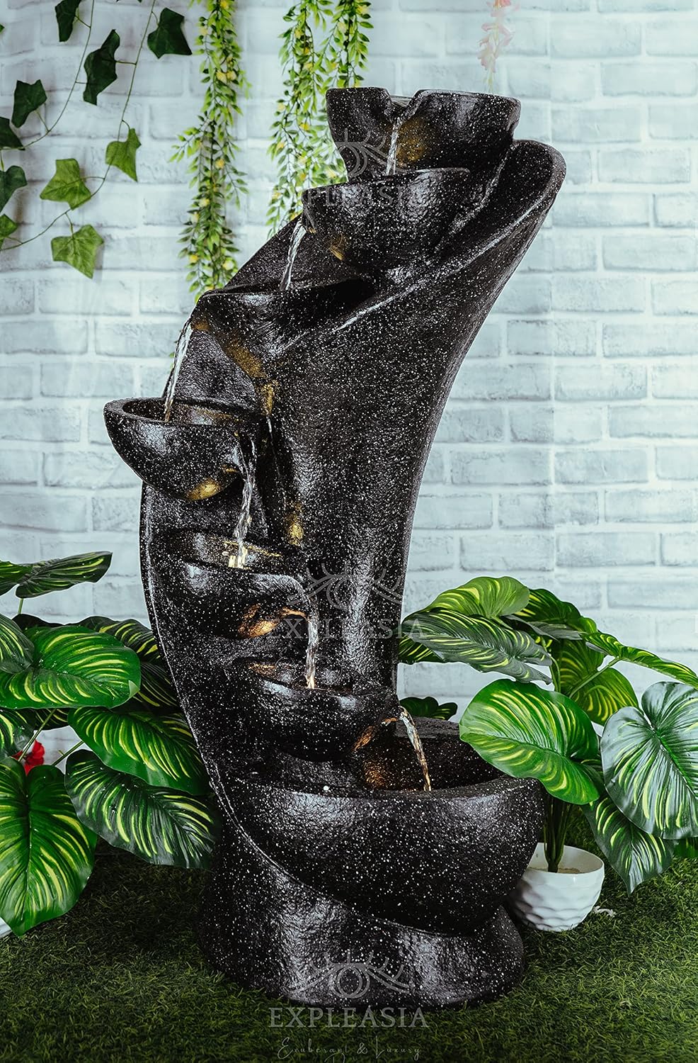 7 Stacked Chalice Water Fountain for Home, Water Fountain for Garden, Water Fountain for Living Room, Water Fountain for Home vastu, Fountain, Fountain for Home décor Waterfall