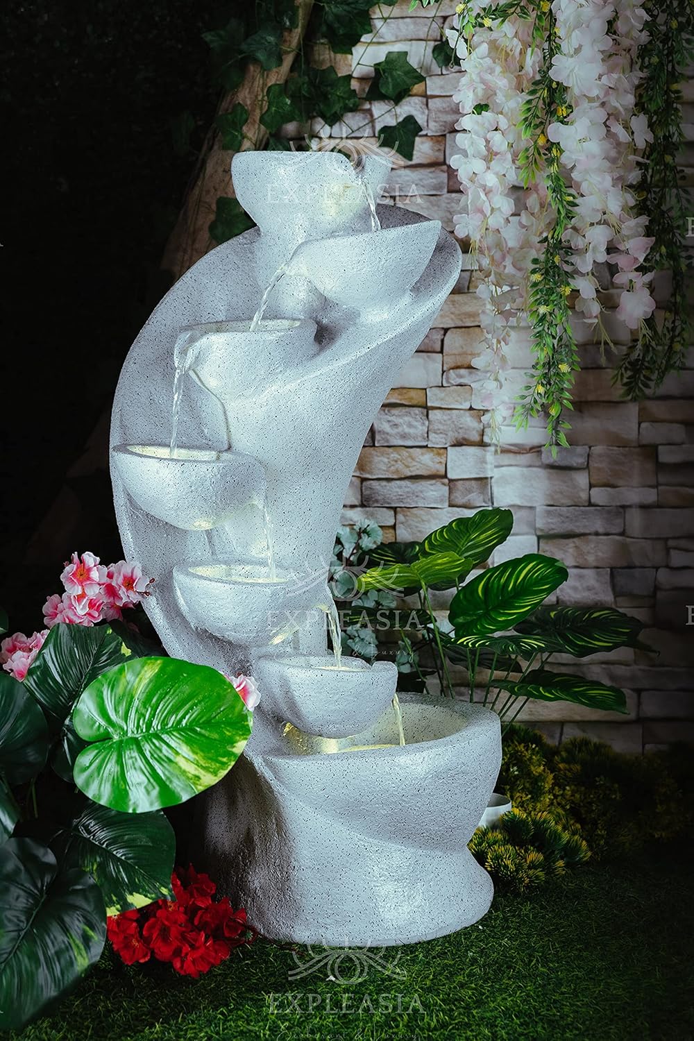 7 Stacked Chalice Water Fountain for Home, Water Fountain for Garden, Water Fountain for Living Room, Water Fountain for Home vastu, Fountain, Fountain for Home décor Waterfall