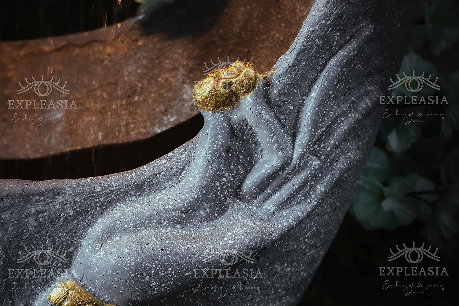 Buddha face Shower Water Fountain for Home, for Garden, Office, Commercial Spaces Indoor Fountain Big Size, Water Fountain for Home vastu, Buddha Fountain 3 feet (Light Grey )