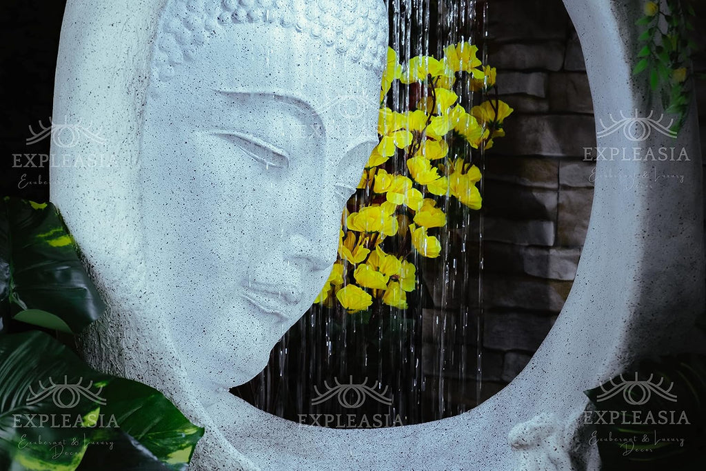 Buddha face Shower Water Fountain for Home, for Garden, Office, Commercial Spaces Indoor Fountain Big Size, Water Fountain for Home vastu, Buddha Fountain 3 feet