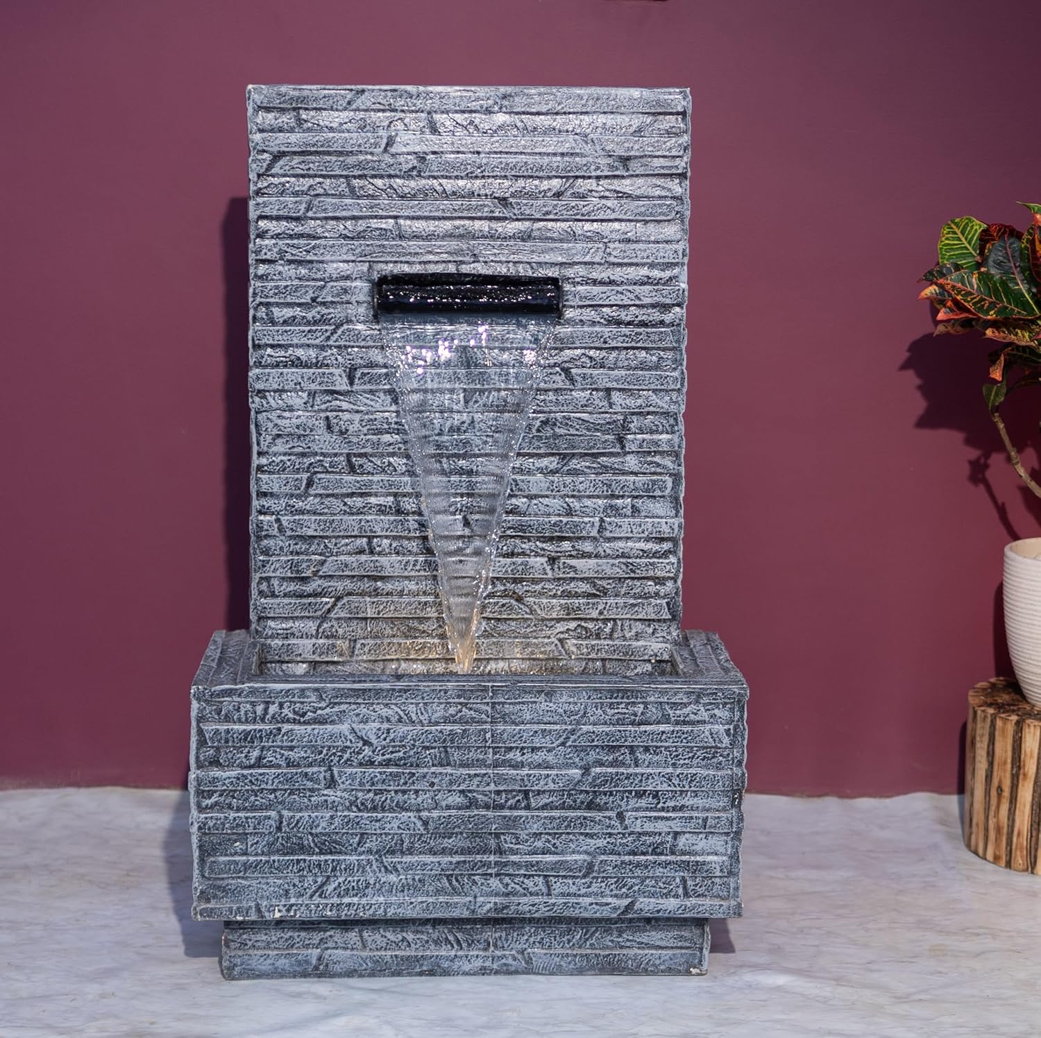 3 Feet Slate Water Fall Water Fountain, Water Fountain for Garden, Water Fountain for Home vastu, Indoor Fountain for Home décor Waterfall, Water Fountain for Home Big Size