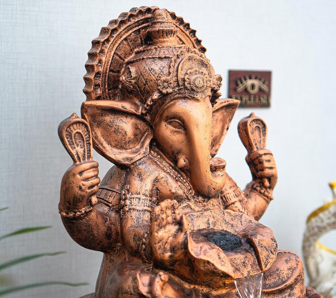 Table Top 2ft Lotus Ganesha Water Fountain for Home, Indoor Water Fountain, Water Fountain for Home vastu, Ganesha Fountain for Home décor Waterfall