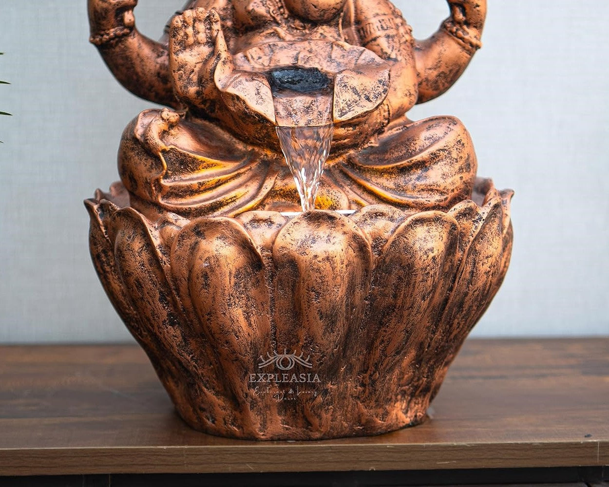 Table Top 2ft Lotus Ganesha Water Fountain for Home, Indoor Water Fountain, Water Fountain for Home vastu, Ganesha Fountain for Home décor Waterfall
