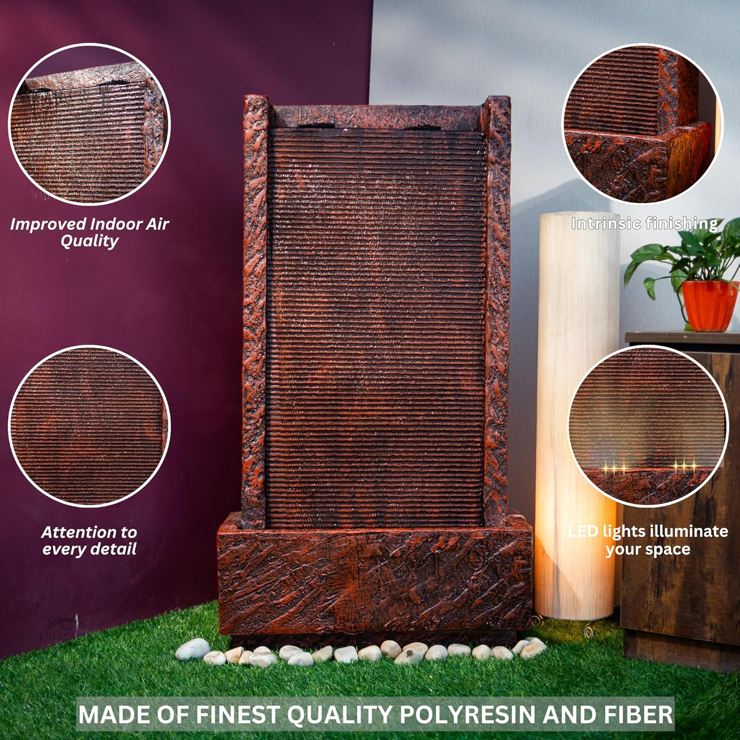 4 Feet River-Slate Water Fall, Water Fountain Big Size, Water Fountain For Home Vastu, Fountain For Home Décor Waterfall