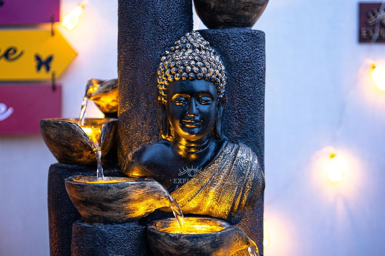 Bamboo Buddha Water Fountain for Home, Indoor Water Fountain,  Water Fountain for Garden, Water Fountain for Home vastu