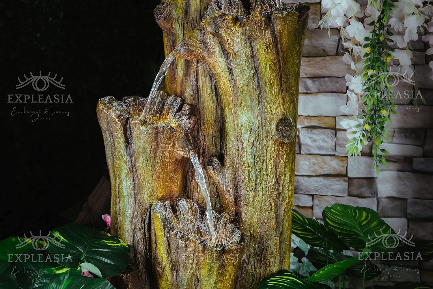 Nature Inspired Carved Tree Water Fountain, Water Fountain for Garden, Water Fountain for Home vastu, Fountain for Home décor Waterfall, Indoor Water Fountain Big Size