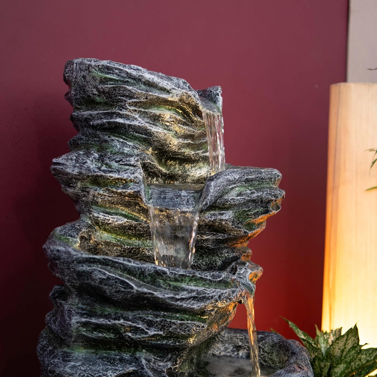 5 Tier Rock Fountain for Garden, Water Fountain for Home vastu, Fountain for Home décor Waterfall, Water Fountain for Home Big Size