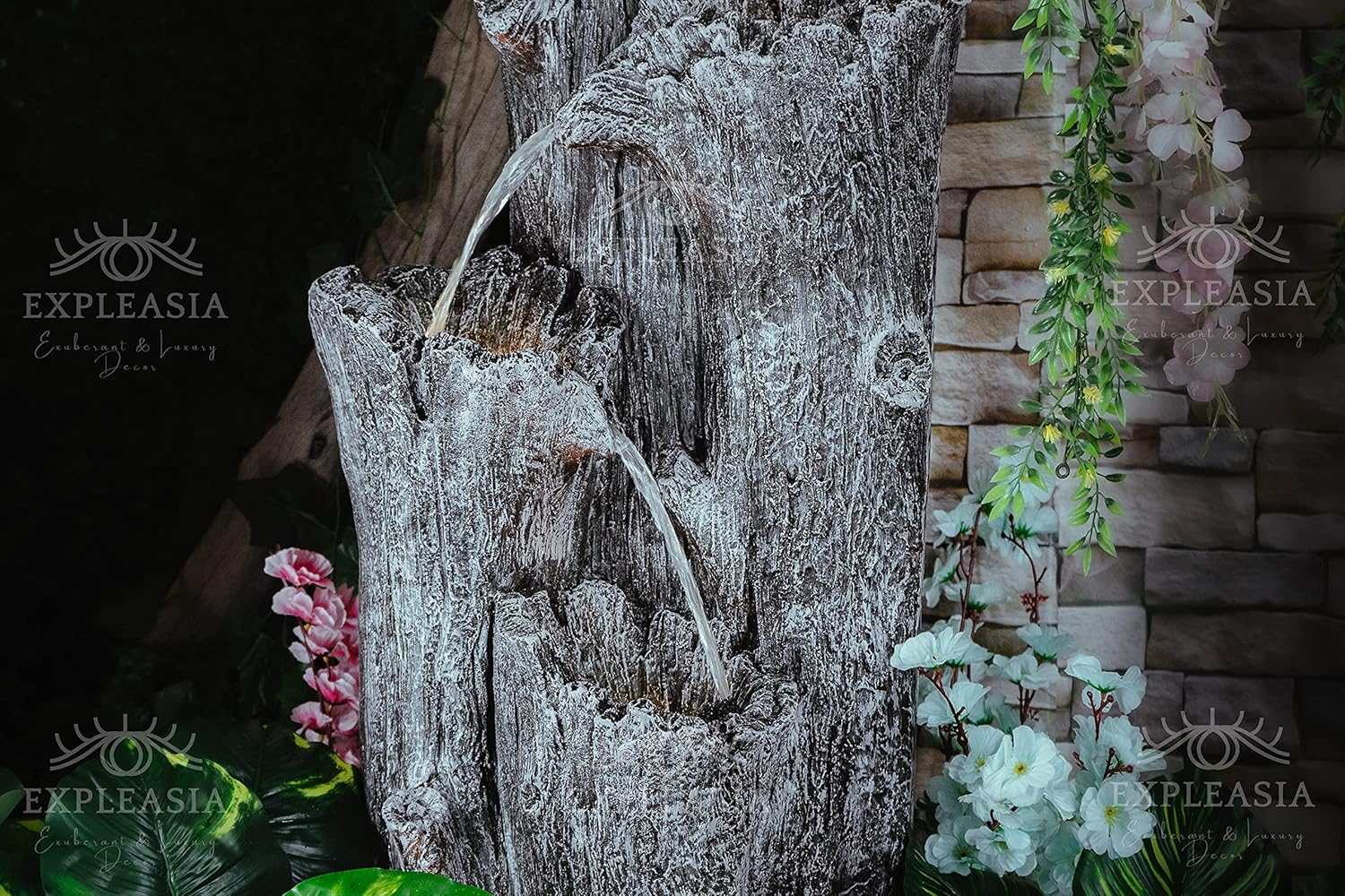Nature Inspired Carved Tree Water Fountain, Water Fountain for Garden, Water Fountain for Home vastu, Fountain for Home décor Waterfall, Indoor Water Fountain Big Size