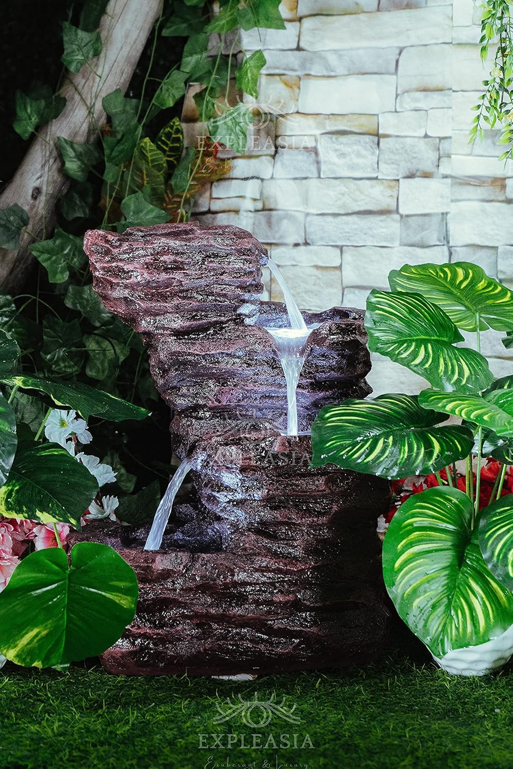 3 Stream Rock Cavern Water Fountain for Home, Water Fountain for Garden, Water Fountain for Living Room, Water Fountain for Home vastu, Fountain for Home décor Waterfall