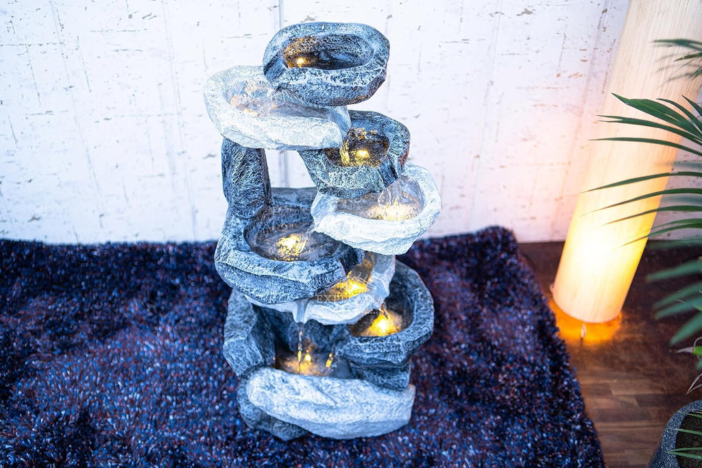 Resting Rock Stone Water Fountain, Water Fountain for Home Vastu, Fountain for Home Décor Waterfall, Outdoor Fountain