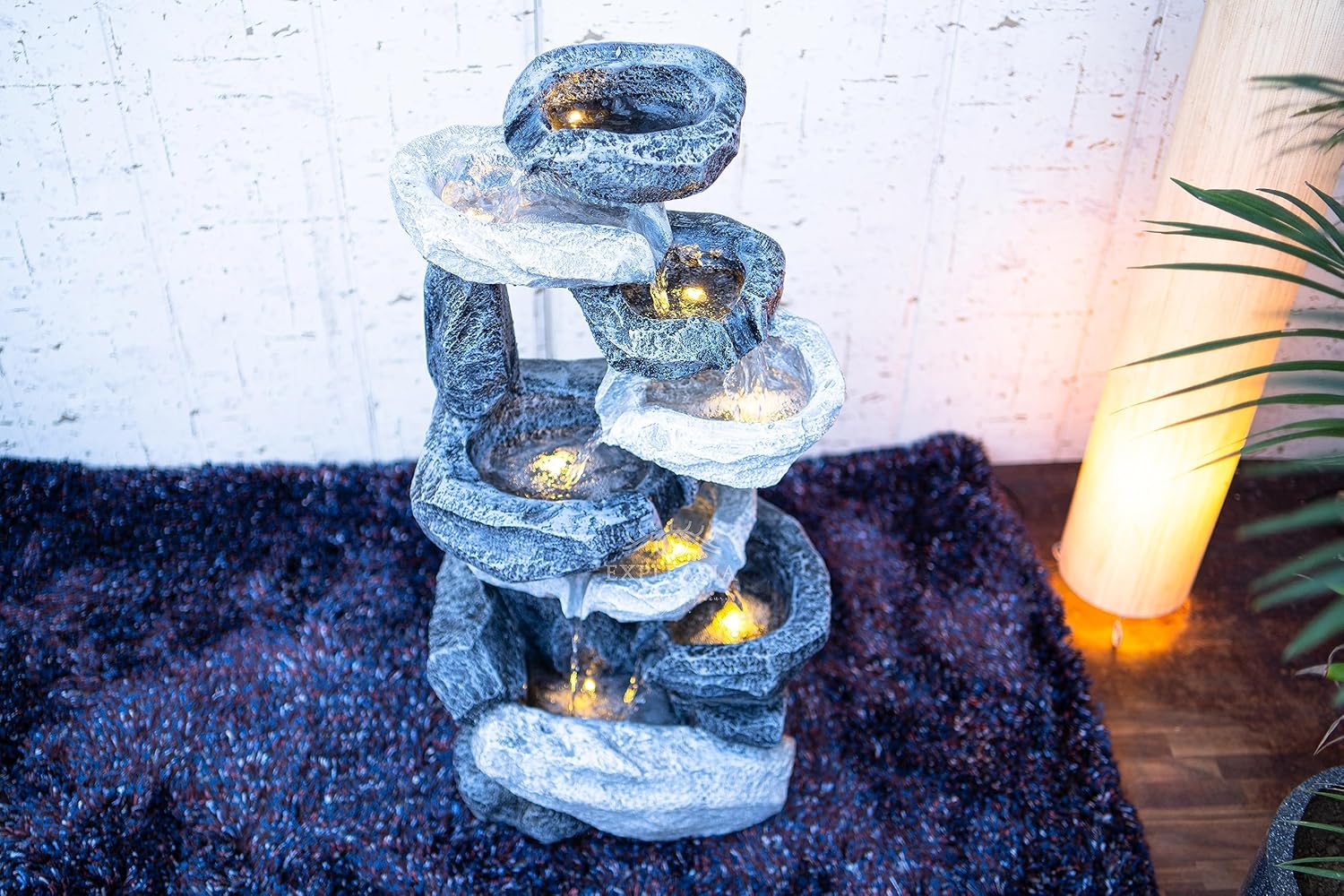 Resting Rock Stone Water Fountain, Water Fountain for Home Vastu, Fountain for Home Décor Waterfall, Outdoor Fountain