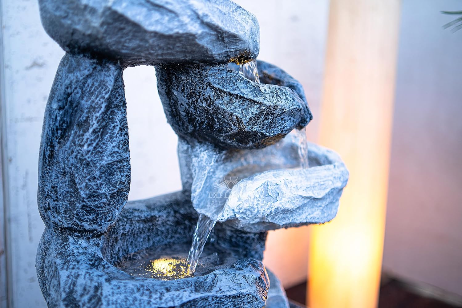 Resting Rock Stone Water Fountain, Water Fountain for Home Vastu, Fountain for Home Décor Waterfall, Outdoor Fountain