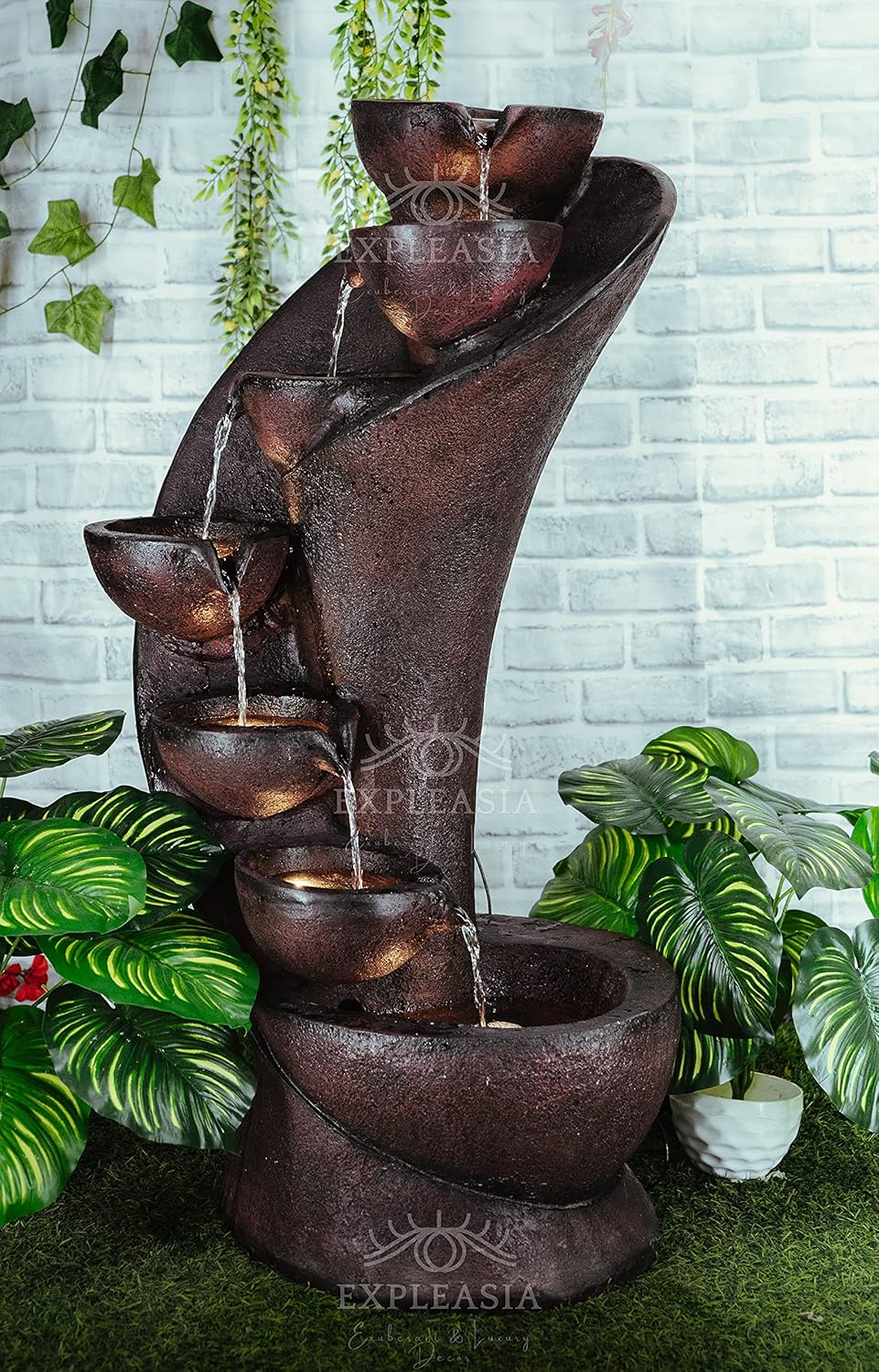7 Stacked Chalice Water Fountain for Home, Water Fountain for Garden, Water Fountain for Living Room, Water Fountain for Home vastu, Fountain, Fountain for Home décor Waterfall