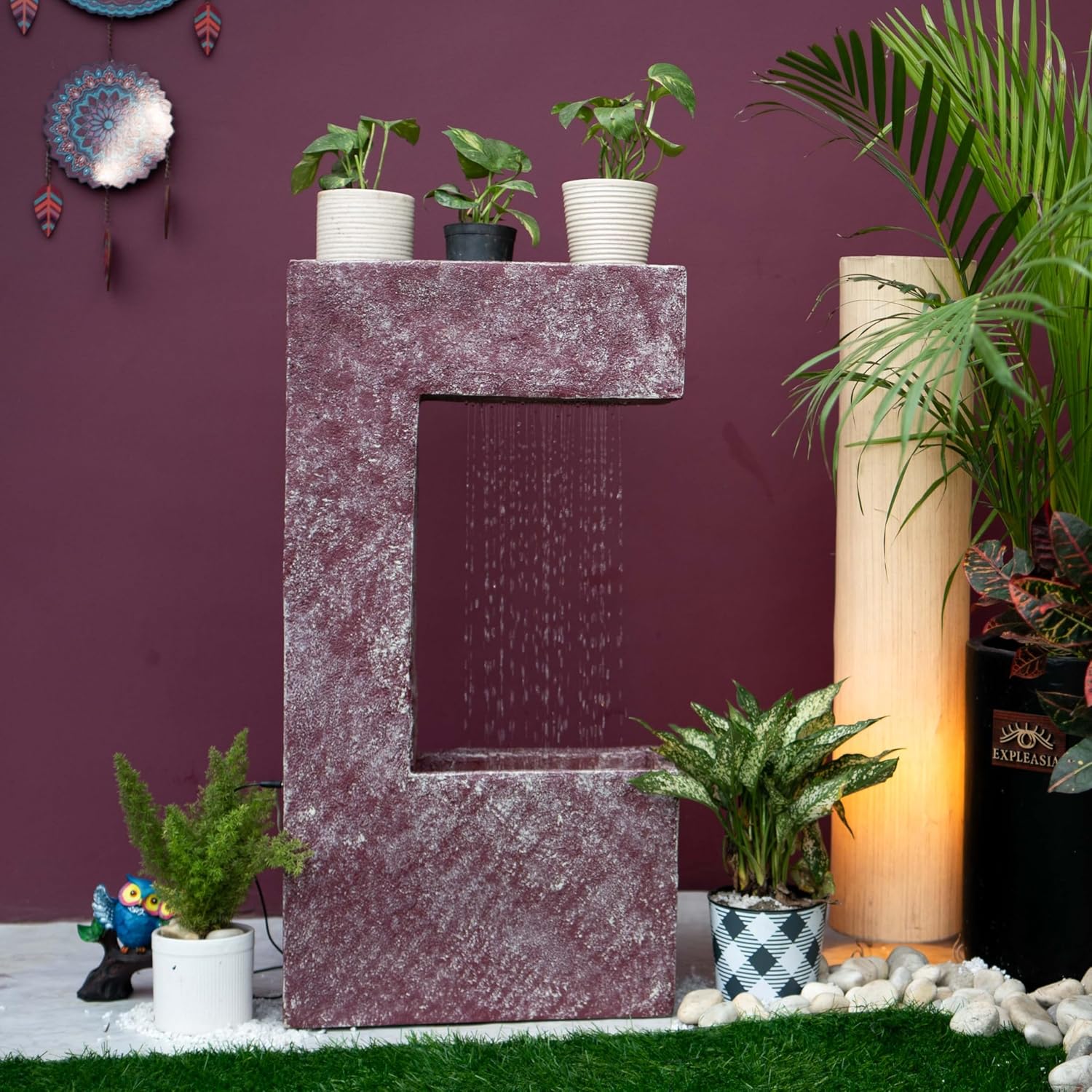 C Shape Planter Shower Fountain, Water Fountain for Garden, Water Fountain for Home vastu