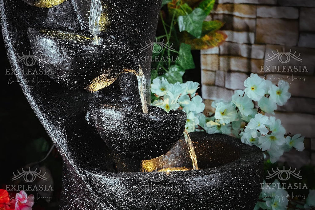 7 Stacked Chalice Water Fountain for Home, Water Fountain for Garden, Water Fountain for Living Room, Water Fountain for Home vastu, Fountain, Fountain for Home décor Waterfall