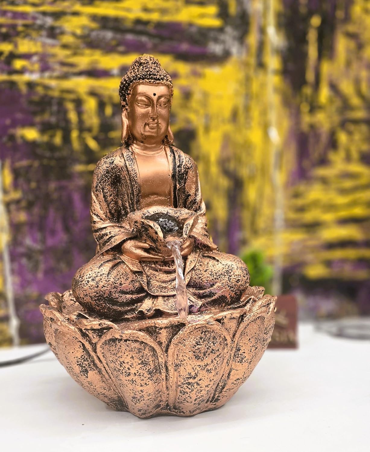 Mini Lotus Buddha Water Fountain for Table Decor |Living Room Decor| Gift Items | Home & Office Decor Item |Buddha Water Fountain