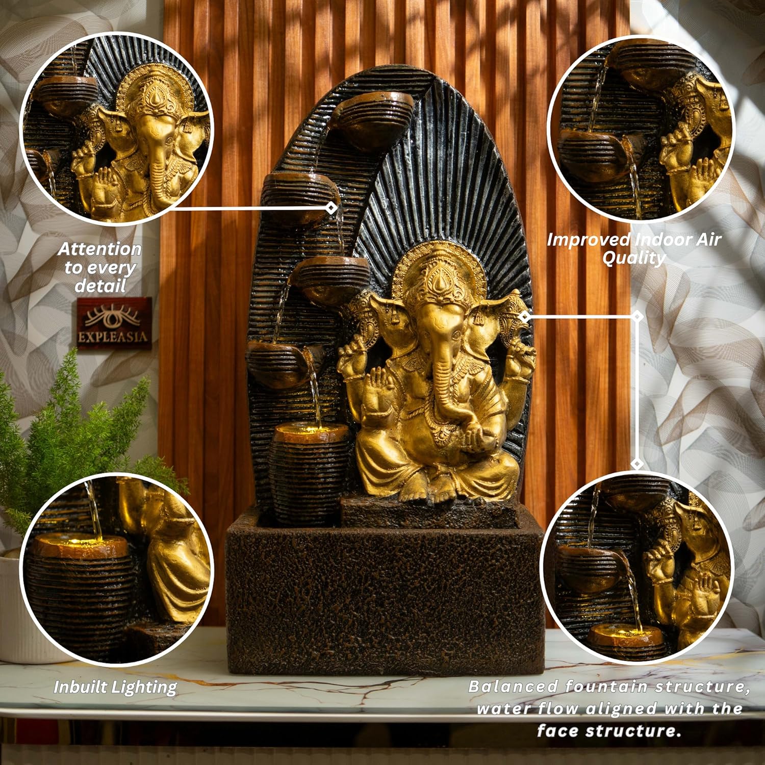 Ganesha Water Fountain, Ganesha Water Fountain for Home Big, Ganesha Water Fountain Big Size, Ganesha Water Fountain Indoor Home décor, Water Fountain for Home vastu, Indoor Water Fountain