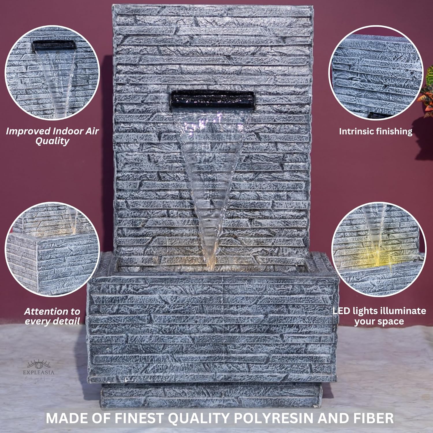 3 Feet Slate Water Fall Water Fountain, Water Fountain for Garden, Water Fountain for Home vastu, Indoor Fountain for Home décor Waterfall, Water Fountain for Home Big Size