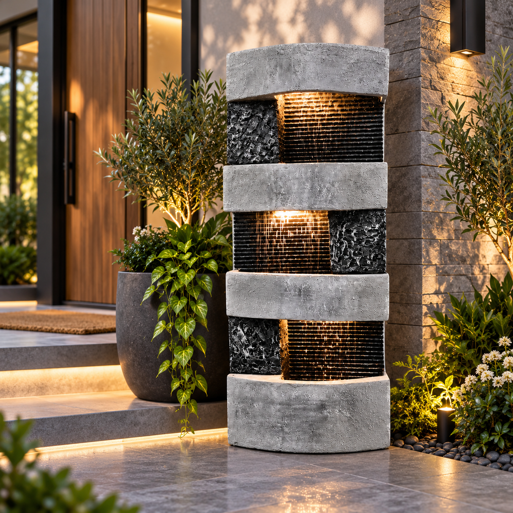 Urban Grid Multi Cascade Water Fountain – 40 Inch