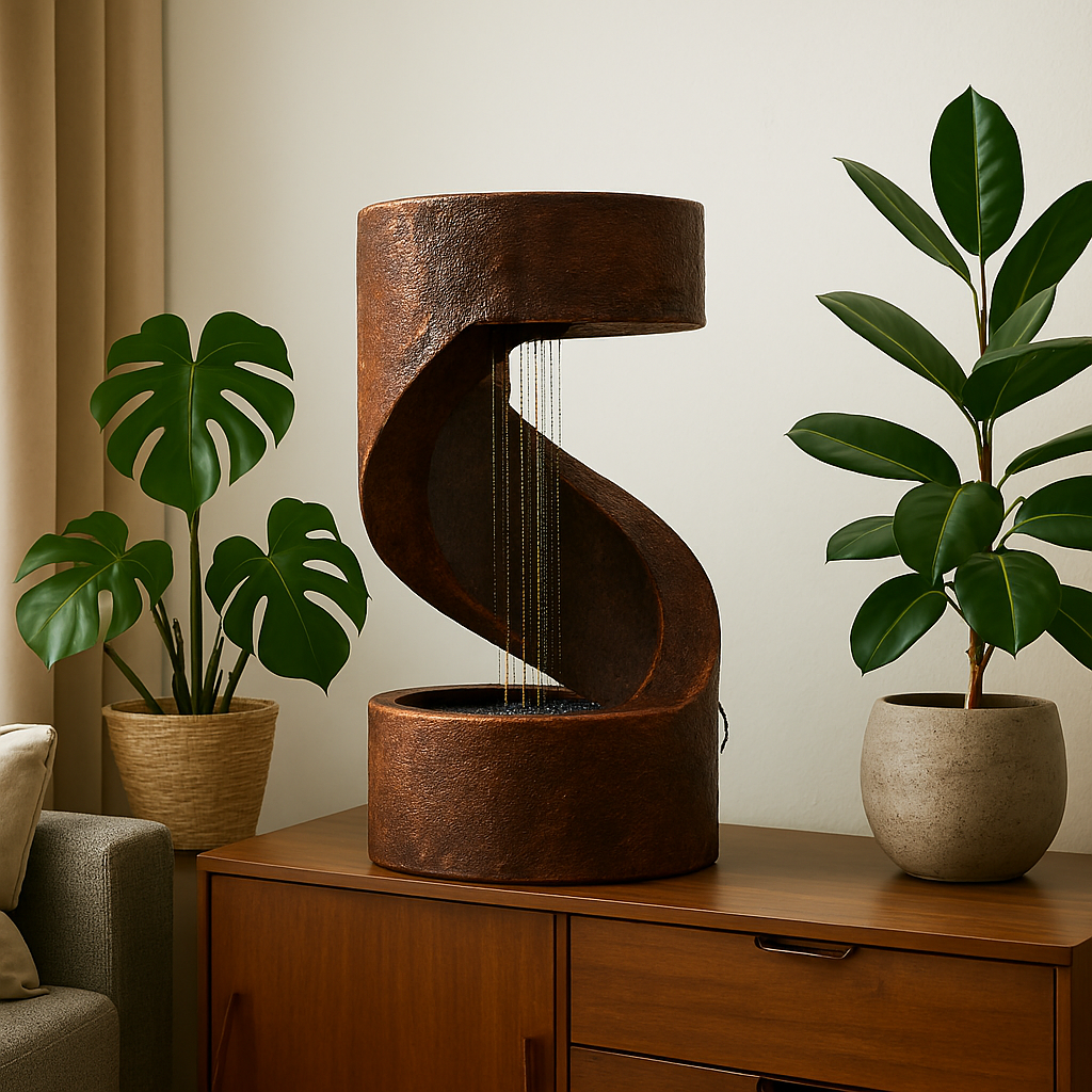 Spiral Table Desk-Top Indoor Fountain, Water Fountain For Garden, Water Fountain For Home Vastu, Fountain For Home Décor Waterfall