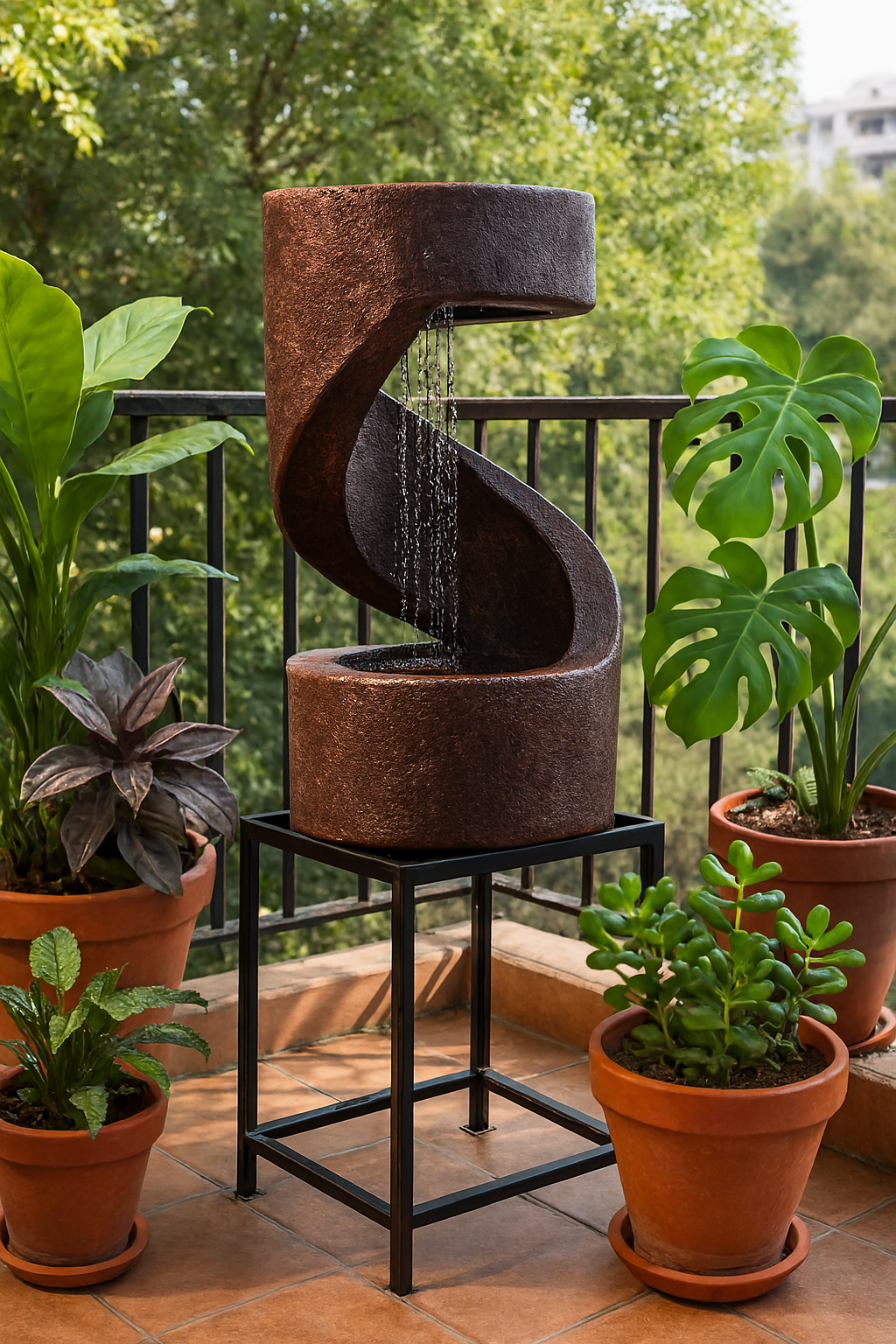 Spiral Table Desk-Top Indoor Fountain, Water Fountain For Garden, Water Fountain For Home Vastu, Fountain For Home Décor Waterfall