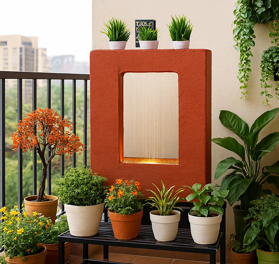 Square Planter Indoor Tabletop Fountain, Water Fountain for Living Room, Water Fountain for Home vastu