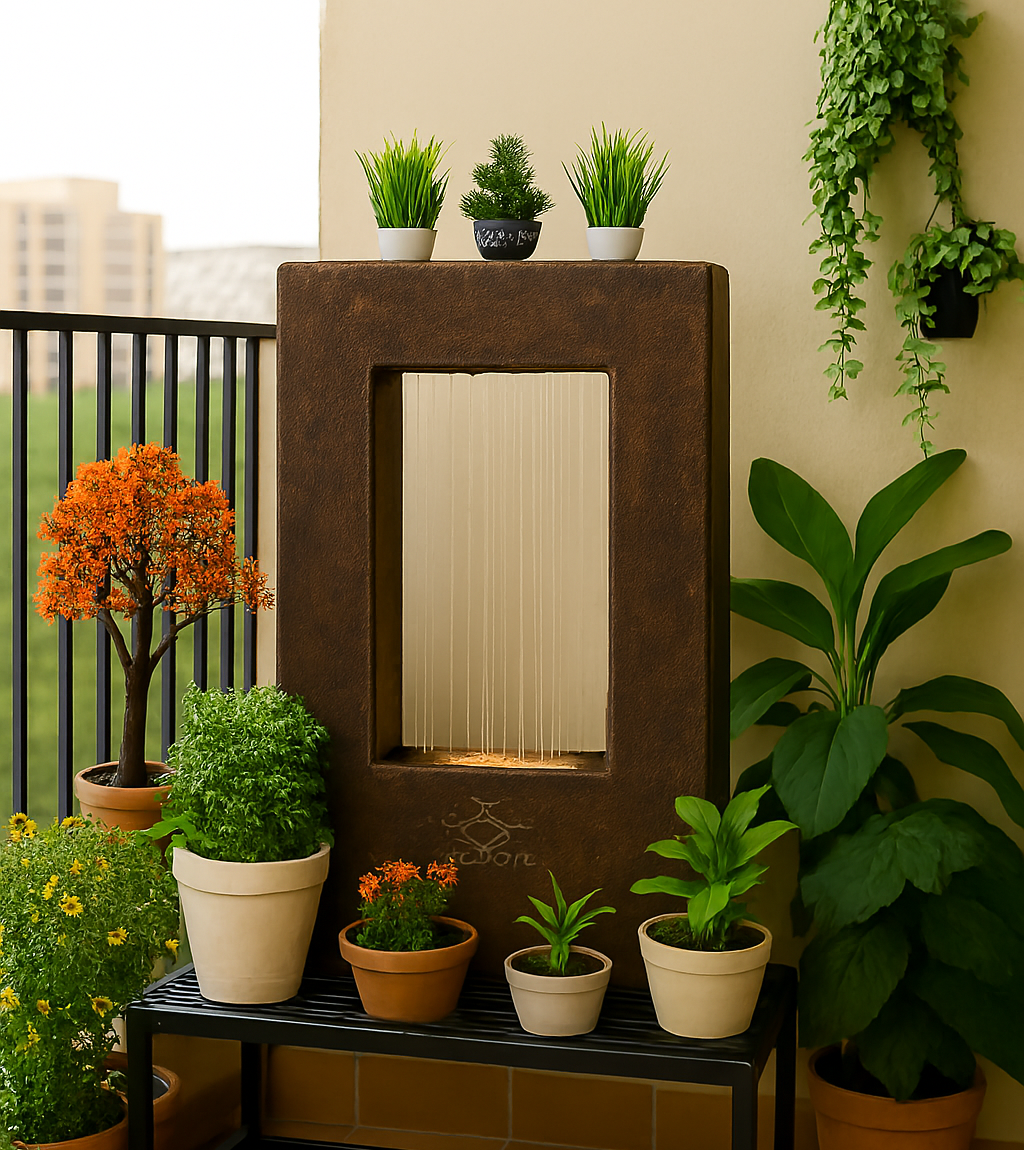 Square Planter Indoor Tabletop Fountain, Water Fountain for Living Room, Water Fountain for Home vastu