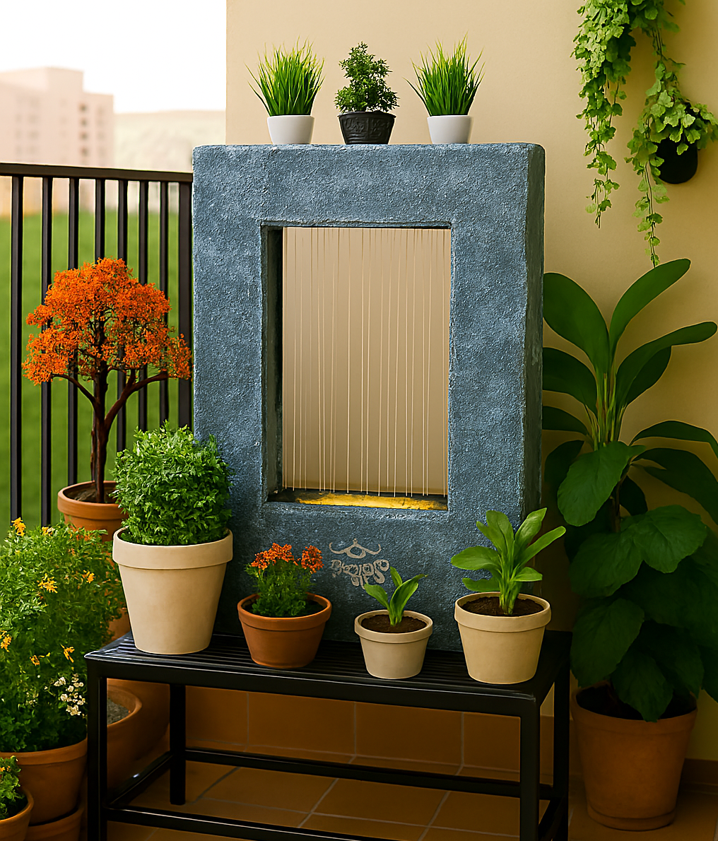 Square Planter Indoor Tabletop Fountain, Water Fountain for Living Room, Water Fountain for Home vastu