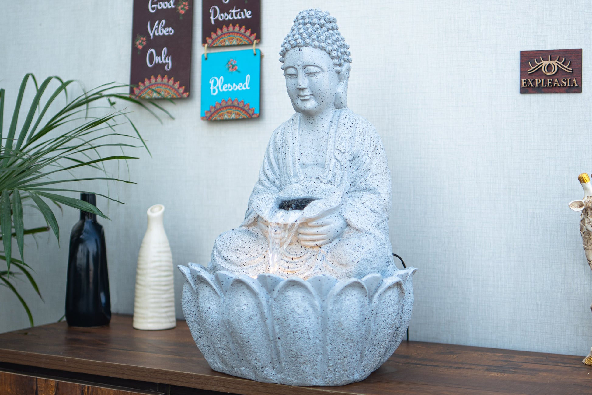 2ft Lotus Buddha Water Fountain for Home, Office, Buddha Water Fountain for Home, Buddha Water Fountain Indoor Home décor, Buddha Fountain Small