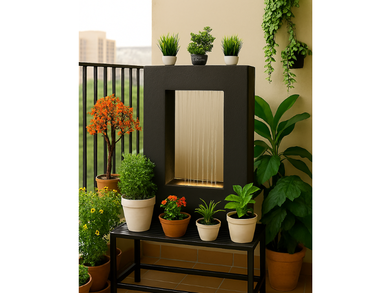 Square Planter Indoor Tabletop Fountain, Water Fountain for Living Room, Water Fountain for Home vastu