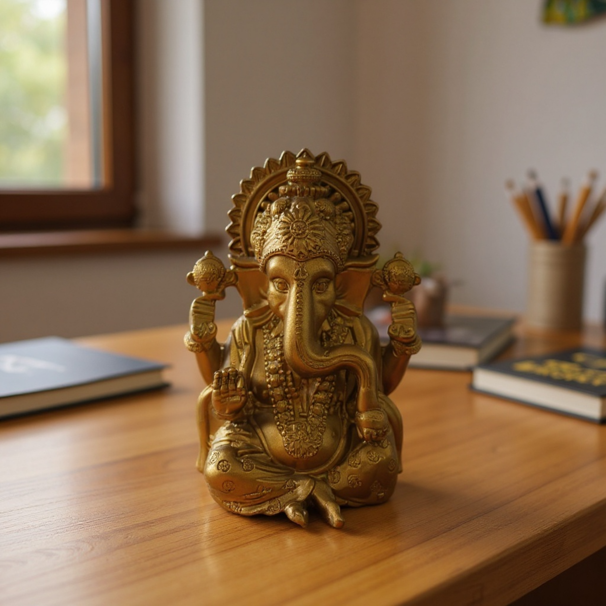 Decorative Lord Ganesha Idol Showipece for Car deshboard, Office Table and Home Temple, Gift Item