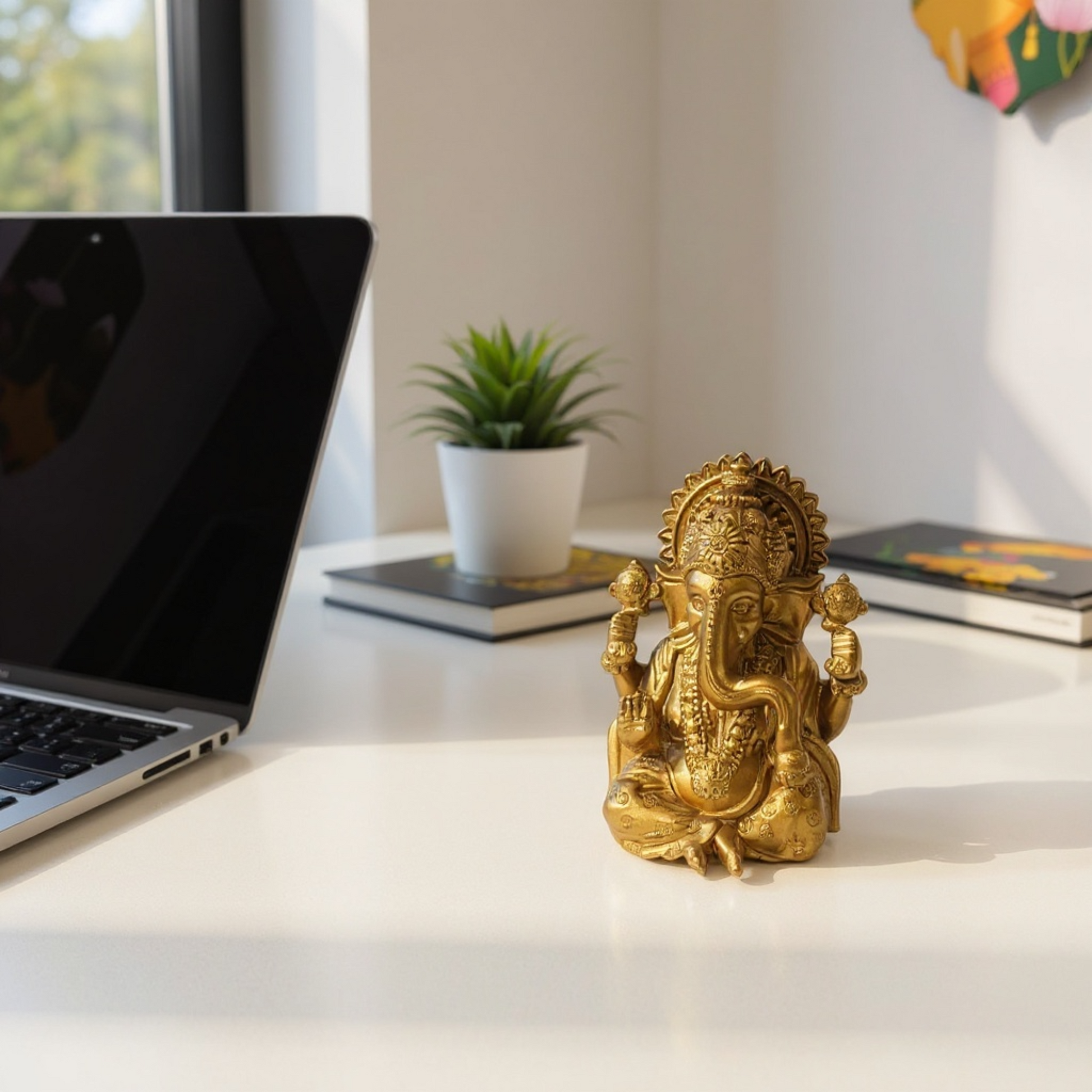 Decorative Lord Ganesha Idol Showipece for Car deshboard, Office Table and Home Temple, Gift Item