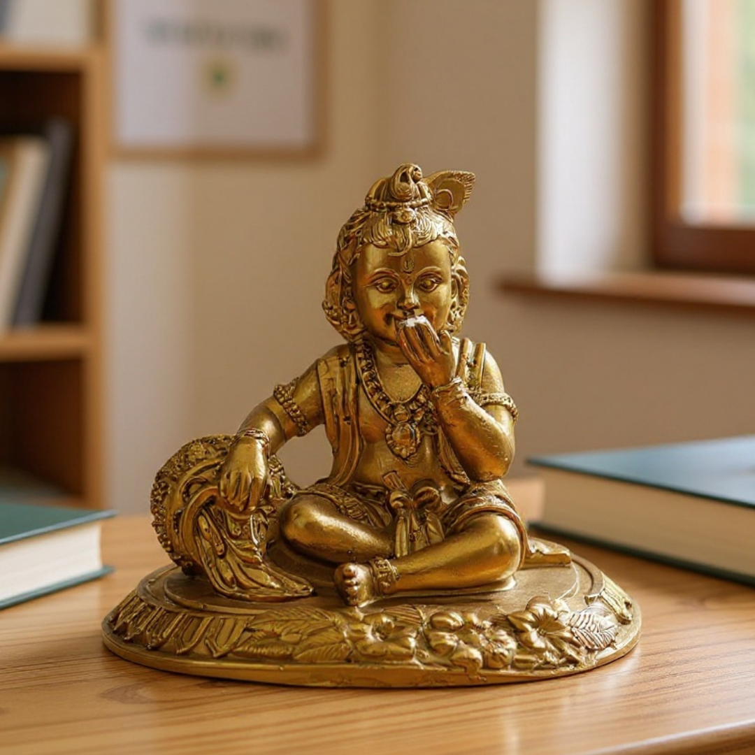 Decorative Makhan Chor Idol Showipece for Car deshboard, Office Table and Home Temple, Gift Item