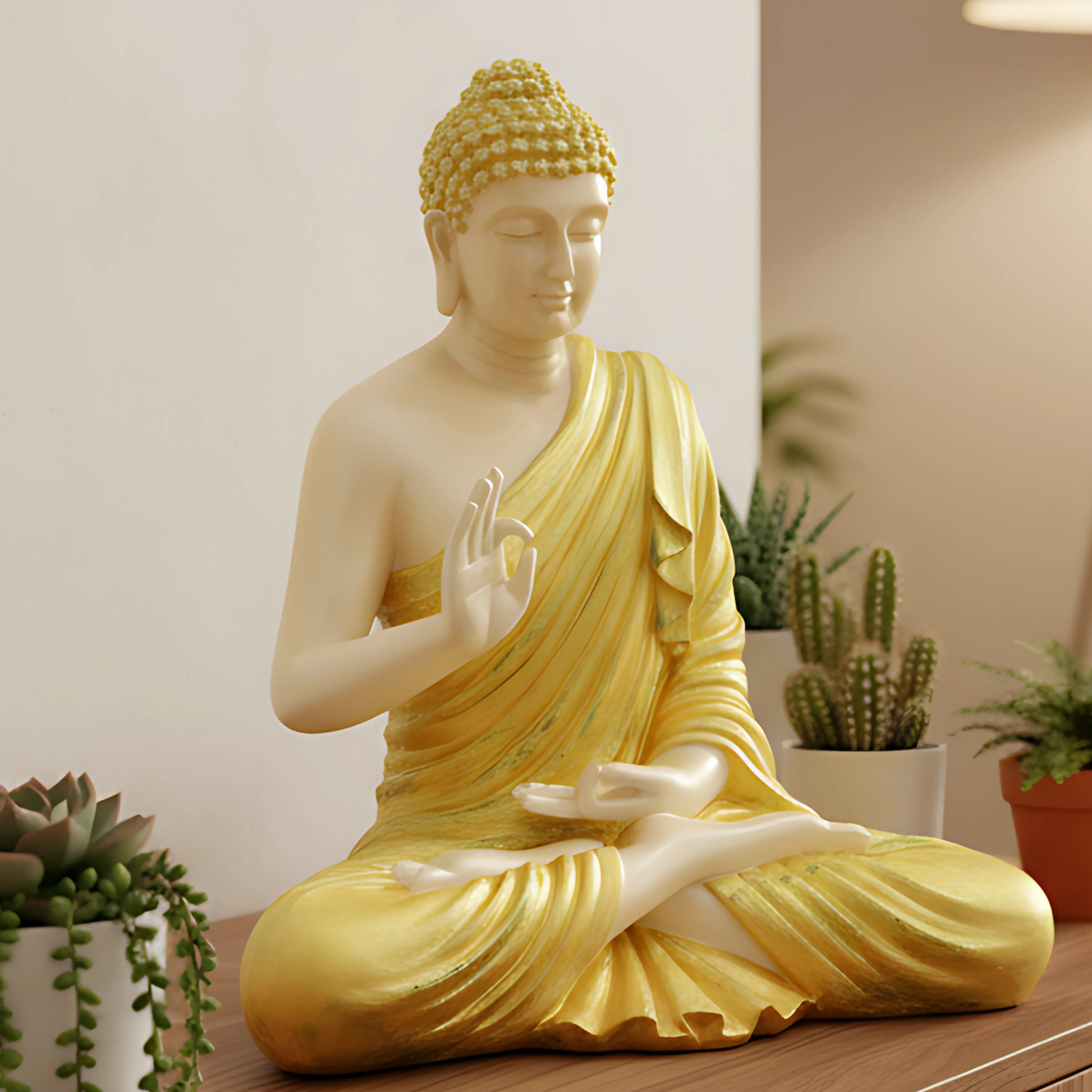 Buddha Showpiece, Statue for Home Decor, Buddha showpiece | Buddha | Buddha for Home Decor | Interior Design | Showpiece for Home, Office, Hotel ( Golden)