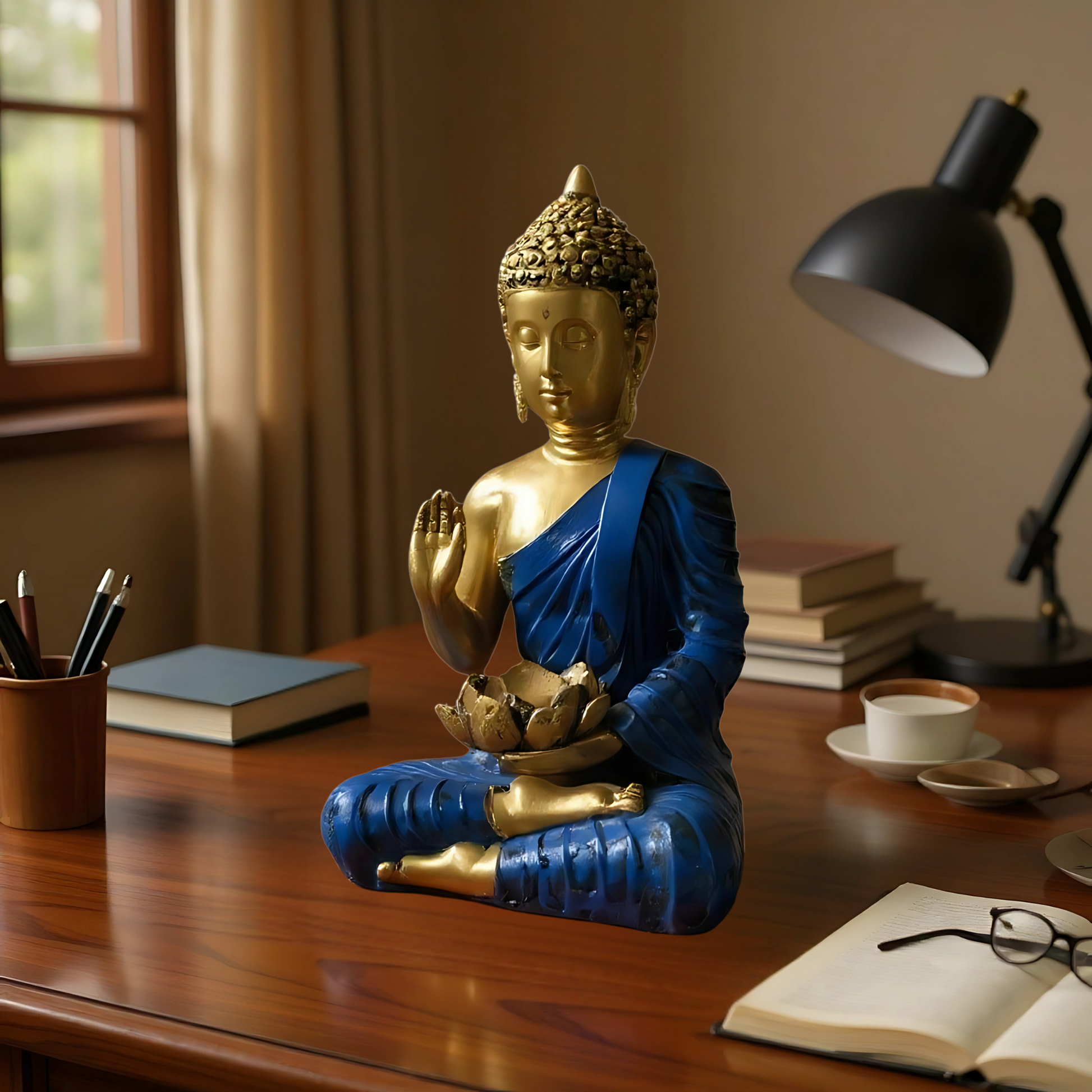 Buddha Statue with a Tea Light in Hand is a Beautiful and Serene Addition to Any Living Room, Bedroom or Office Space | Buddha | Buddha for Home Decor