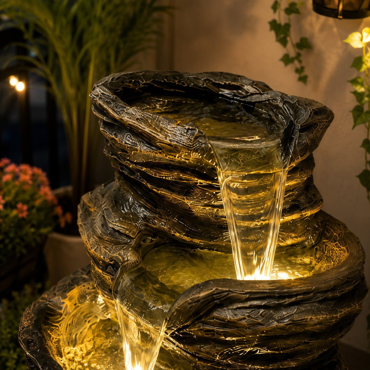 5 Tier Rock Water Fountain – Big Size | For Garden & Home Vastu