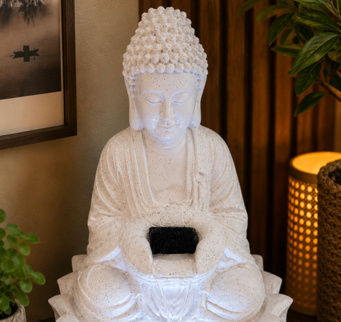 2ft Lotus Buddha Water Fountain for Serene Home & Office Decor