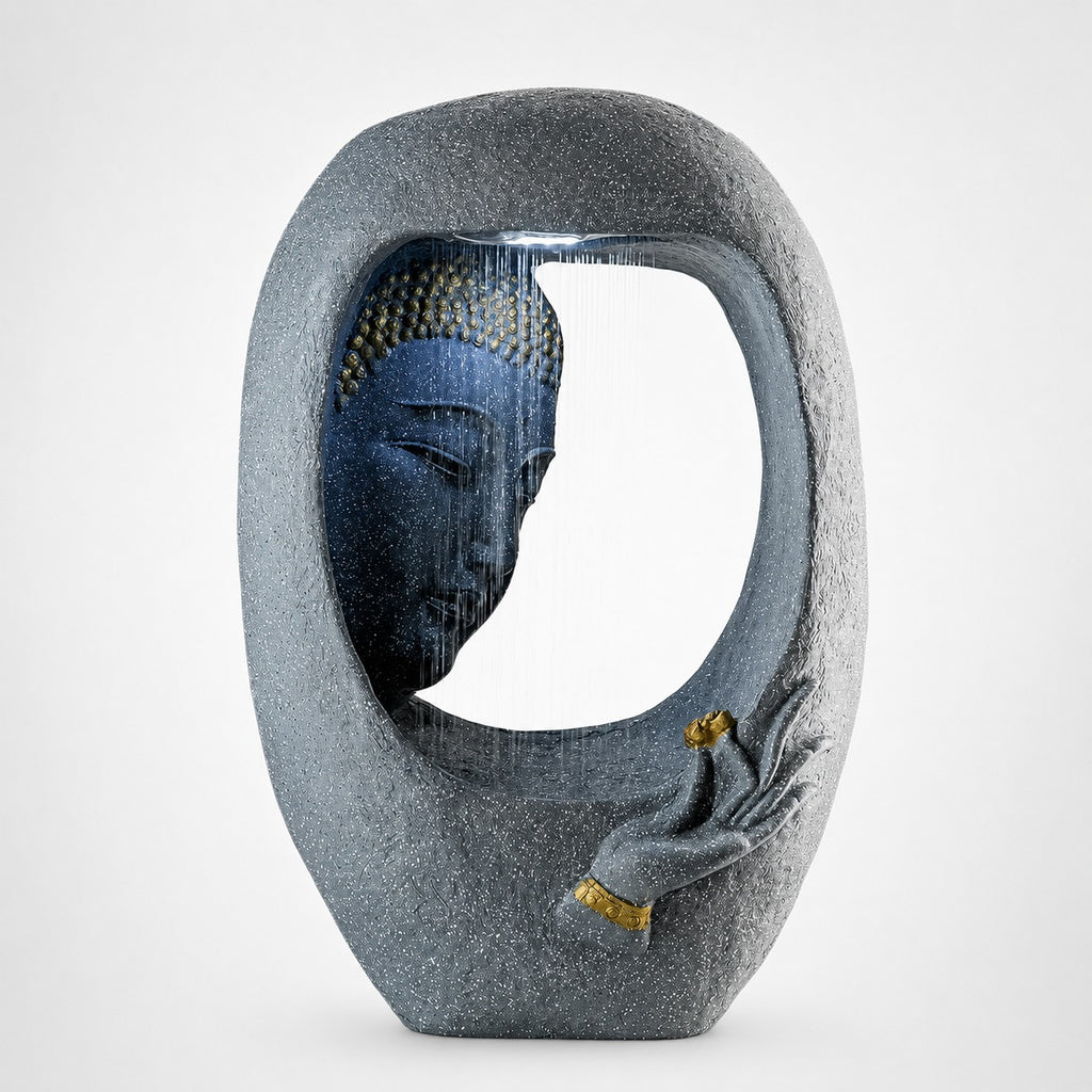 Buddha Face Shower Water Fountain – Light Grey (3ft)