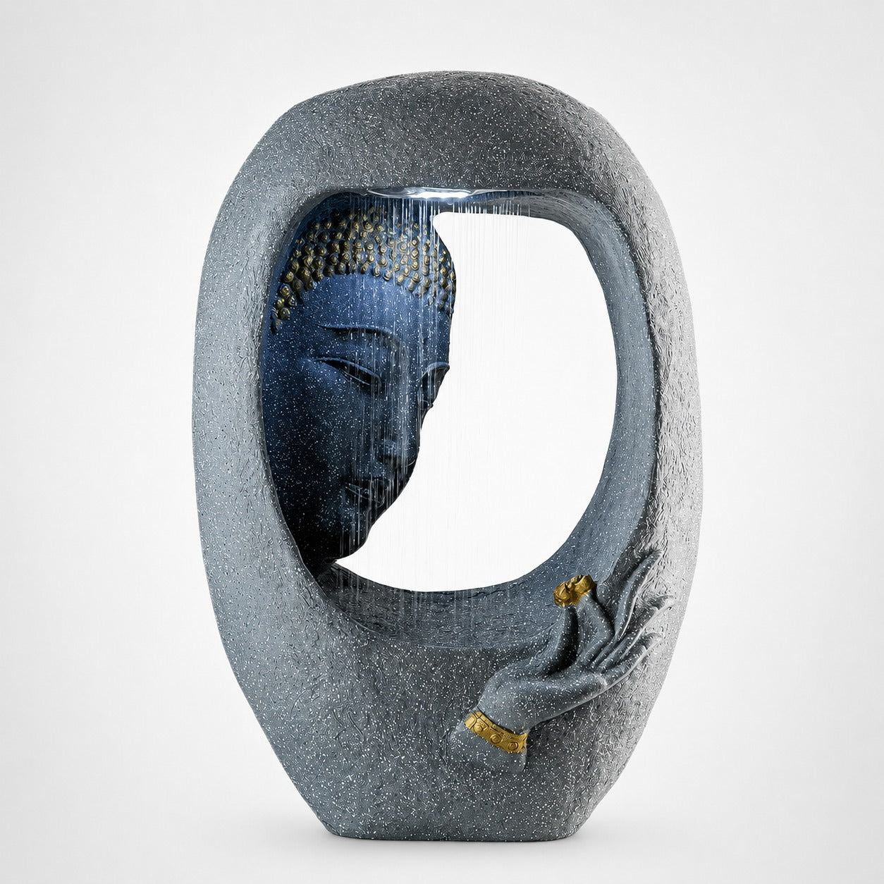 Buddha Face Shower Water Fountain – Light Grey (3ft)