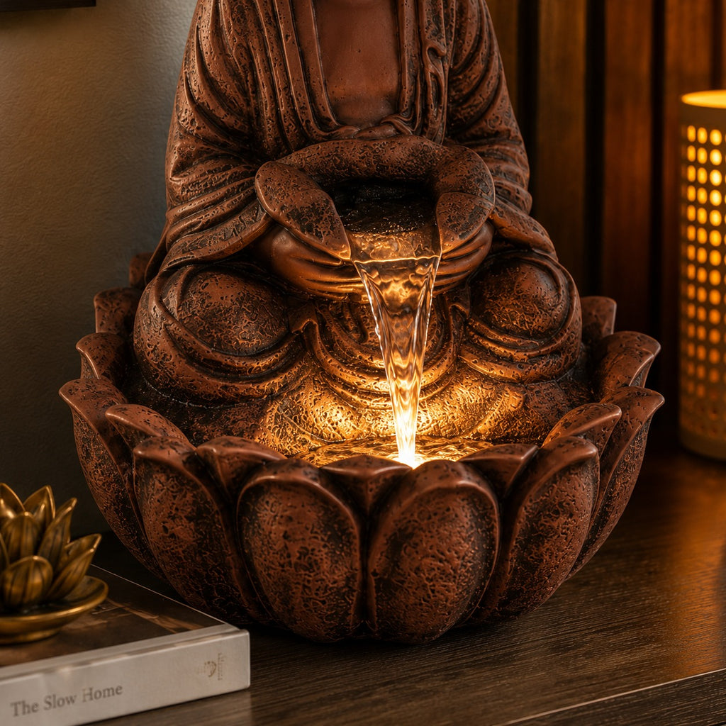 2ft Lotus Buddha Water Fountain for Serene Home & Office Decor