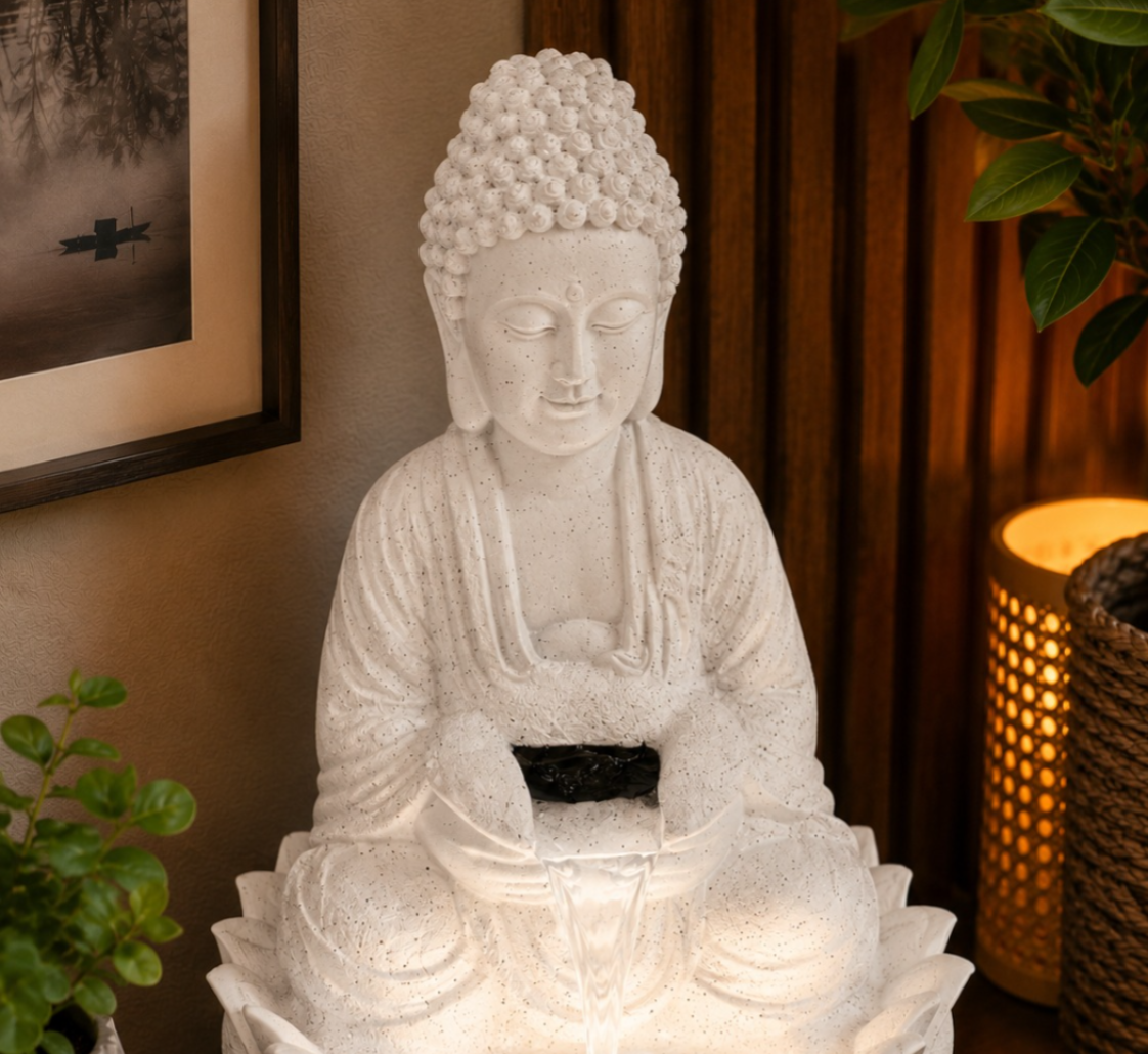 2ft Lotus Buddha Water Fountain for Serene Home & Office Decor