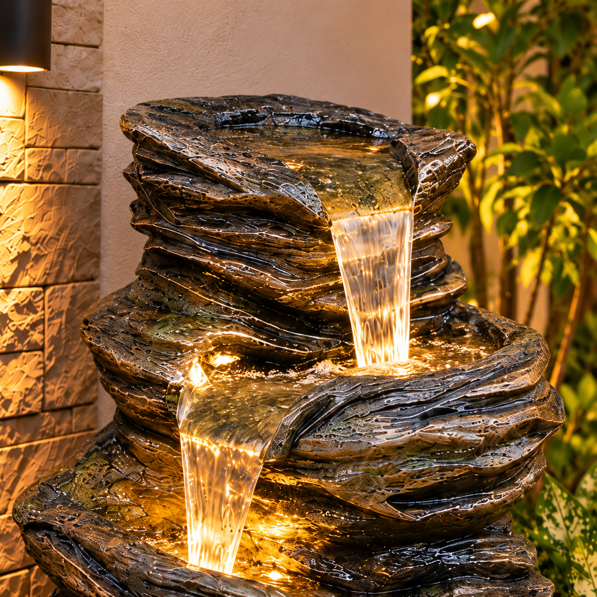 5 Tier Rock Water Fountain – Big Size | For Garden & Home Vastu