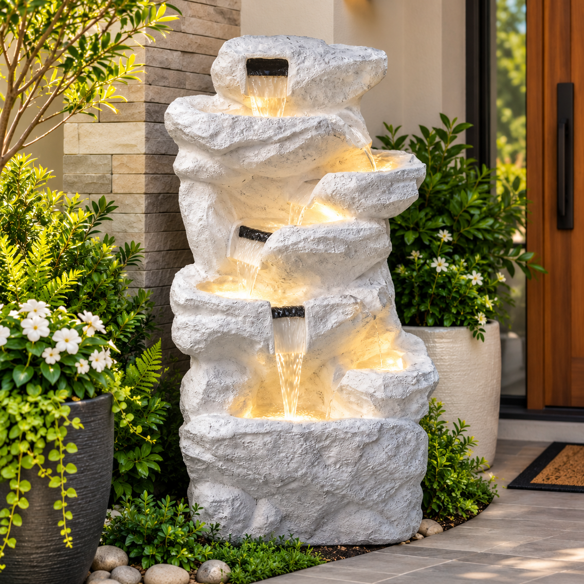 Rainforest Waterfall Fountain - Large Size for Home, Garden & Vastu Harmony