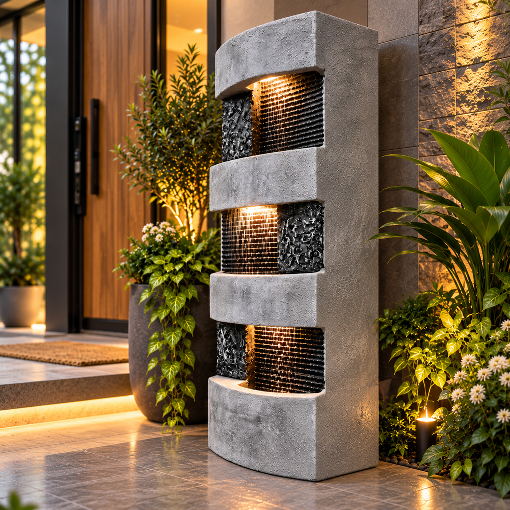Urban Grid Multi Cascade Water Fountain – 40 Inch