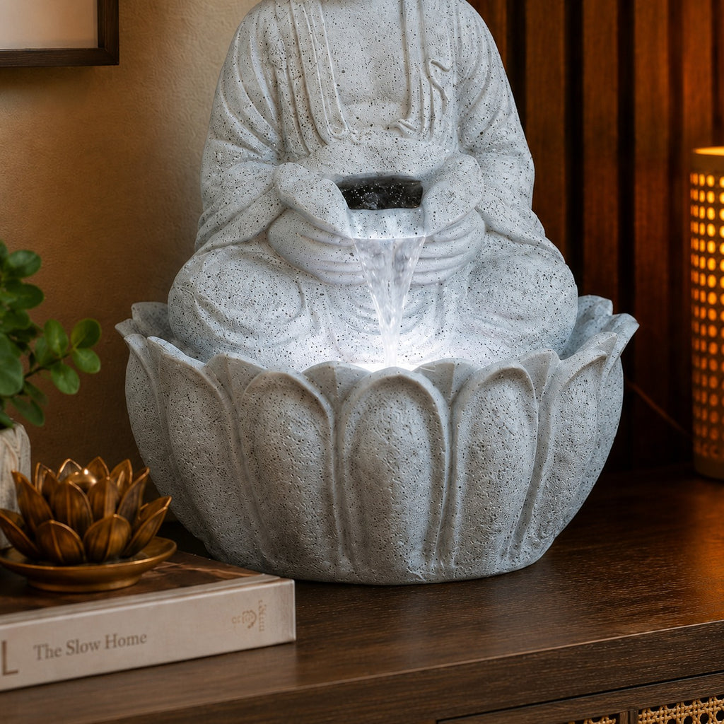 2ft Lotus Buddha Water Fountain for Serene Home & Office Decor