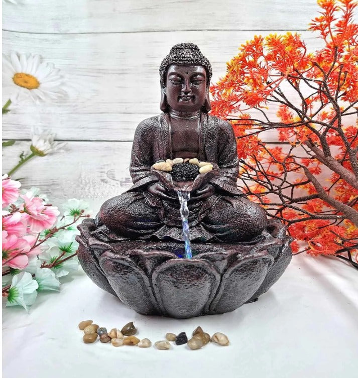 Mini Lotus Buddha Water Fountain for Table Decor |Living Room Decor| Gift Items | Home & Office Decor Item |Buddha Water Fountain