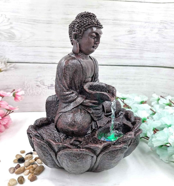 Mini Lotus Buddha Water Fountain for Table Decor |Living Room Decor| Gift Items | Home & Office Decor Item |Buddha Water Fountain